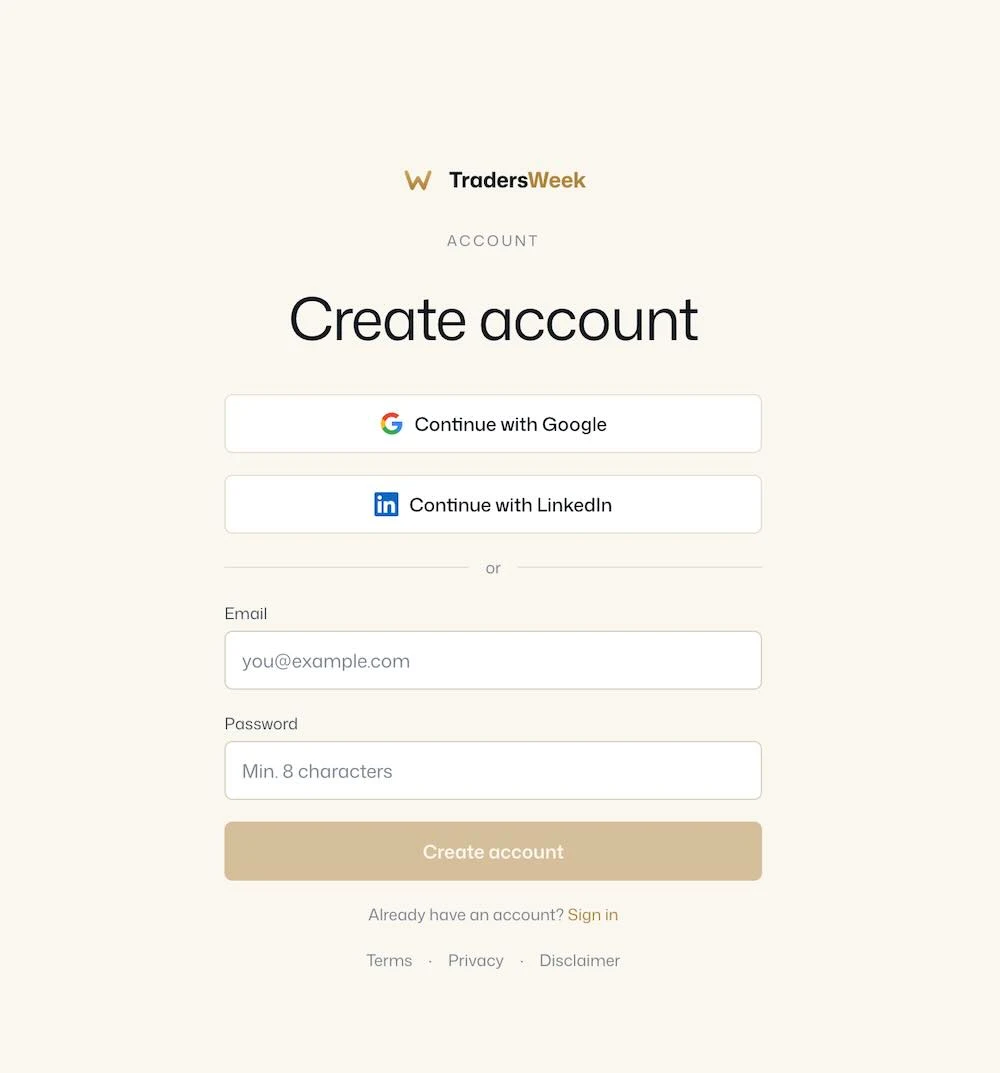 sign-up page web